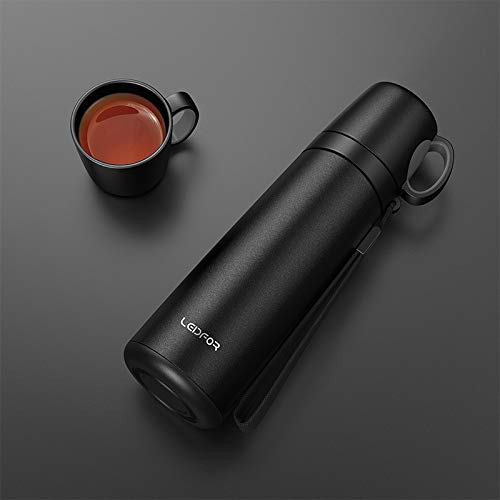 Leidfor Coffee Travel Mug Vacuum Insulated Thermal Water Bottle Build-in Lid Cup Stainless Steel Leakproof 17Ounce