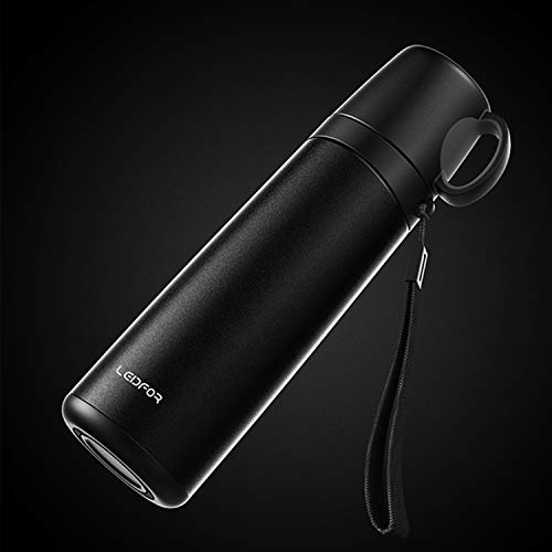 Leidfor Coffee Travel Mug Vacuum Insulated Thermal Water Bottle Build-in Lid Cup Stainless Steel Leakproof 17Ounce