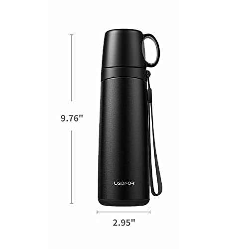 Leidfor Coffee Travel Mug Vacuum Insulated Thermal Water Bottle Build-in Lid Cup Stainless Steel Leakproof 17Ounce